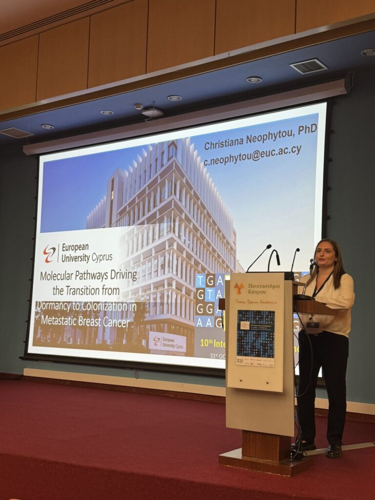 Molecular Pathways Driving the Transition from Dormancy to Colonization in Metastatic Breast Cancer, Dr Christiana Neophytou, European University Cyprus